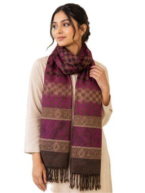 Adonis Pashmina Silk Wrap Scarf Patterned Beautiful Seasonal Colors  EUC
